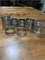 7 Sterling Silver Napkin Rings 4.13 Troy Ounces