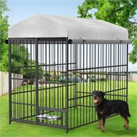 Large Outdoor Dog Kennel with Bowls