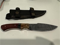 Damascus Steel Knife & Sheath