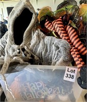 Halloween Decor in Storage Tote