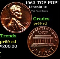 Proof 1963 Lincoln Cent TOP POP! 1c Graded pr69 rd