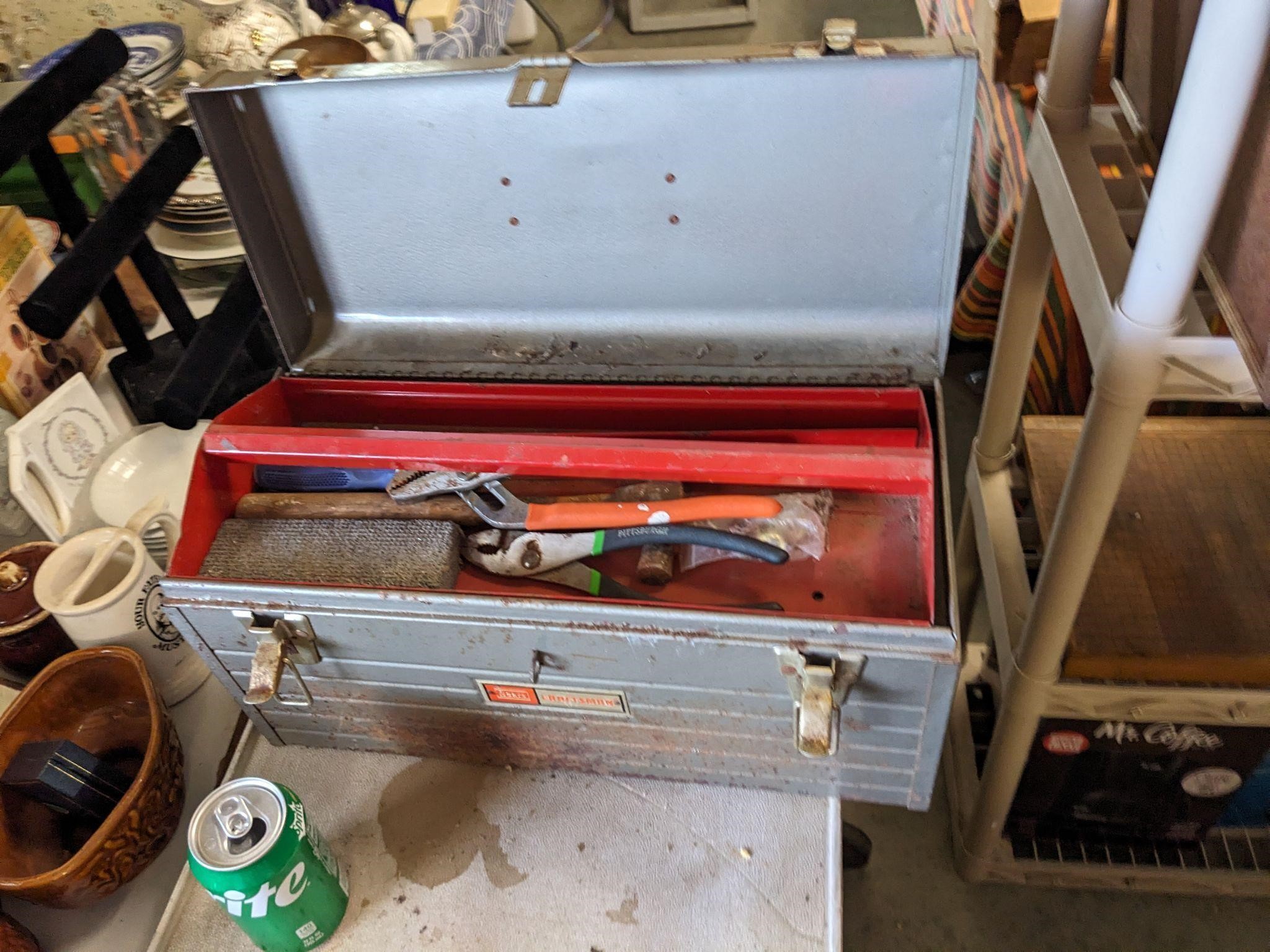 Metal Sears Toolbox w/Contents