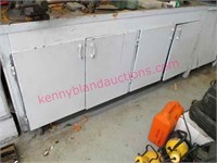 old metal 2ft x 6ft long cabinet on casters