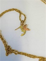 17"GF Chain With Gold +RG Hummingbird