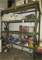 4-Tier metal shelving unit 9'H x 8'W x 28"D.