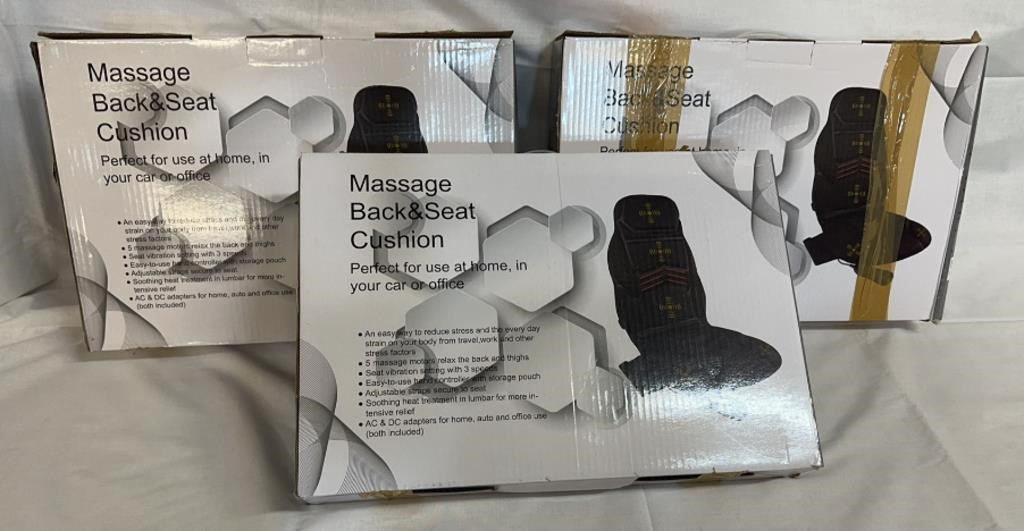 3) Back & Seat Message Cushions Back pad massager