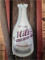 Vintage metal drink milk signs