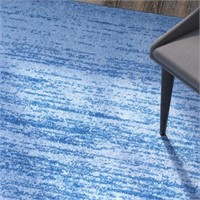 6' Round Fentress Blue Area Rug