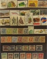 Double sided sheet of vintage Chinese stamps