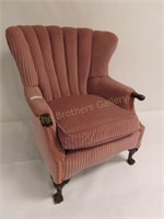 Antique Channel Back Chair w/Ball & Claw Feet