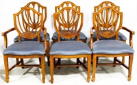 Set of 6 Shield Back Dining Chairs 37.5x22x21