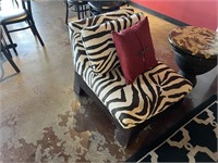 SIDE CHAIR WITH ZEBRA PATTERN & PILLOW