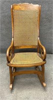 Wood and Cane Rocking Chair