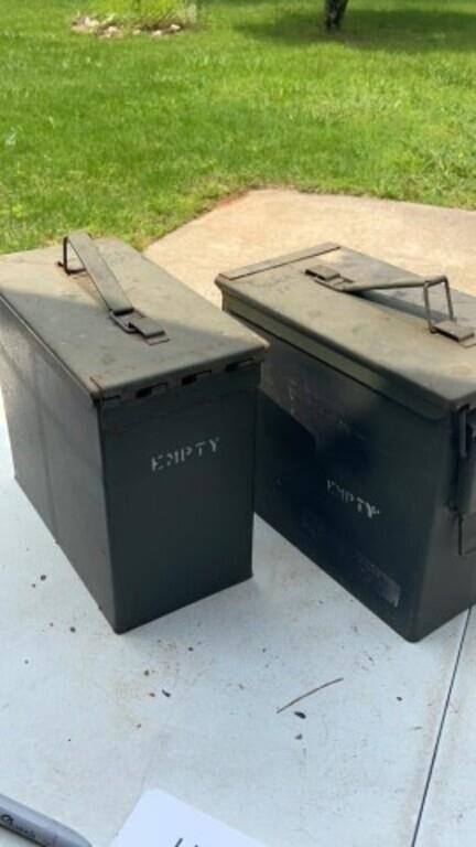 2 large metal ammo boxes