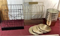 Metal Display Racks, Five Pails