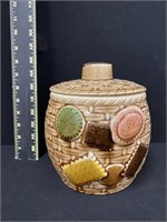 Vintage Ceramic Cookie Jar w/ Lid - Japan