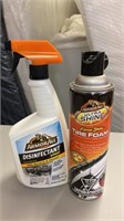 Armour all disinfectant and tire foam cleaner