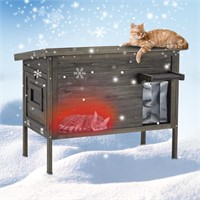 MDEAM Weatherproof Outdoor Cat House Outside Feral