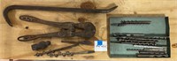 Bolt Cutter, Pry Bar, Bits, Metal Container