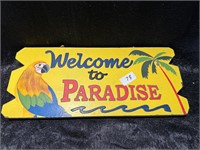 WELCOME TO PARADISE SIGN 18" X 8"