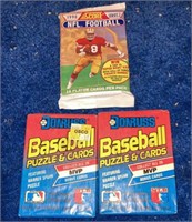 2  1989 Donruss Wax Packs + 1990 Score Football