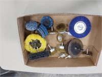 assortment of wire wheels and grinding wheels
