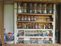all glass jars with nuts & bolts assorted