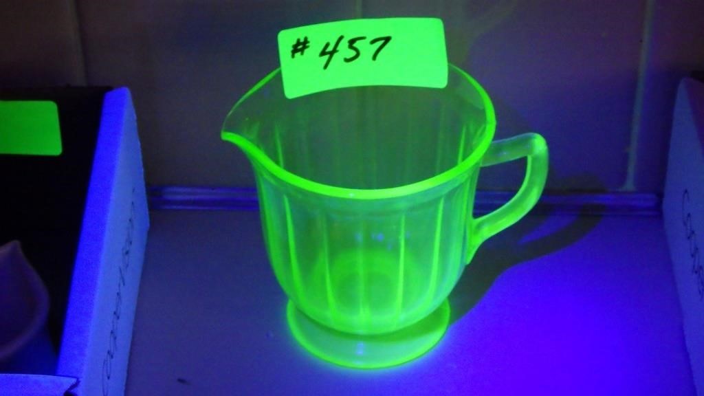 VINTAGE URANIUM GLASS CREAMER