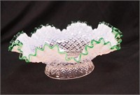 Vintage Fenton 12" opalescent bowl Diamond Lace