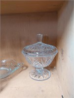 Heavy Crystal Covered Dish & Frosted Covered Dish