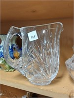Heavy Crystal Pitcher, Double Handle Dish