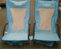 Pair Light Blue King Camp Beach Chairs