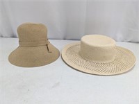 Wide Brim Straw and Sun Hat Duo