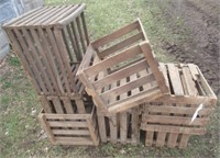 (7) Assorted wood produce crates.
