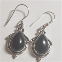 $200 Silver Black Onyx Earrings