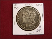 1891cc Morgan Silver Dollar, EF-40 - Key Date
