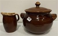 Pottery Bean Pot & Creamer-NO SHIPPING