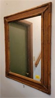 PLASTIC - RATTAN LOOK - WALL MIRROR - 24" X 30"