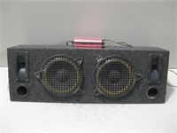 10.5"x 30.75"x 10" Speaker Box & Amp Untested