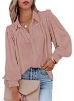 Astylish Pink Button Down Blouse for Women