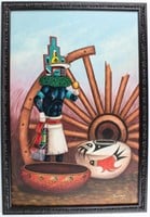 Art Jimmy Yellowhair Original On Canvas Navajo