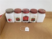 MILKGLASS SPICE JAR LOT