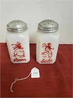 MILKGLASS SALT & PEPPER SHAKERS