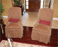 Pair of Upholstered Chairs with pillow