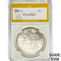 1887-S Morgan Silver Dollar PGA MS62+