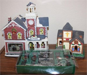 SELECTION OF CHRISTMAS VILLAGE PIECES