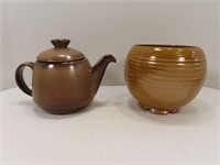 Brown Frankhoma Pot and Bowl