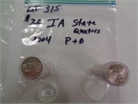 IA 2004 State Quarters P & D 2 $10 Rolls