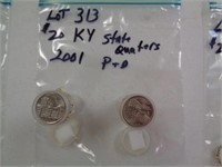 KY 2001 State Quarters P & D 2 $10 Rolls