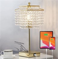 Luvkczc Set of 2 Crystal Table Lamp with Touch